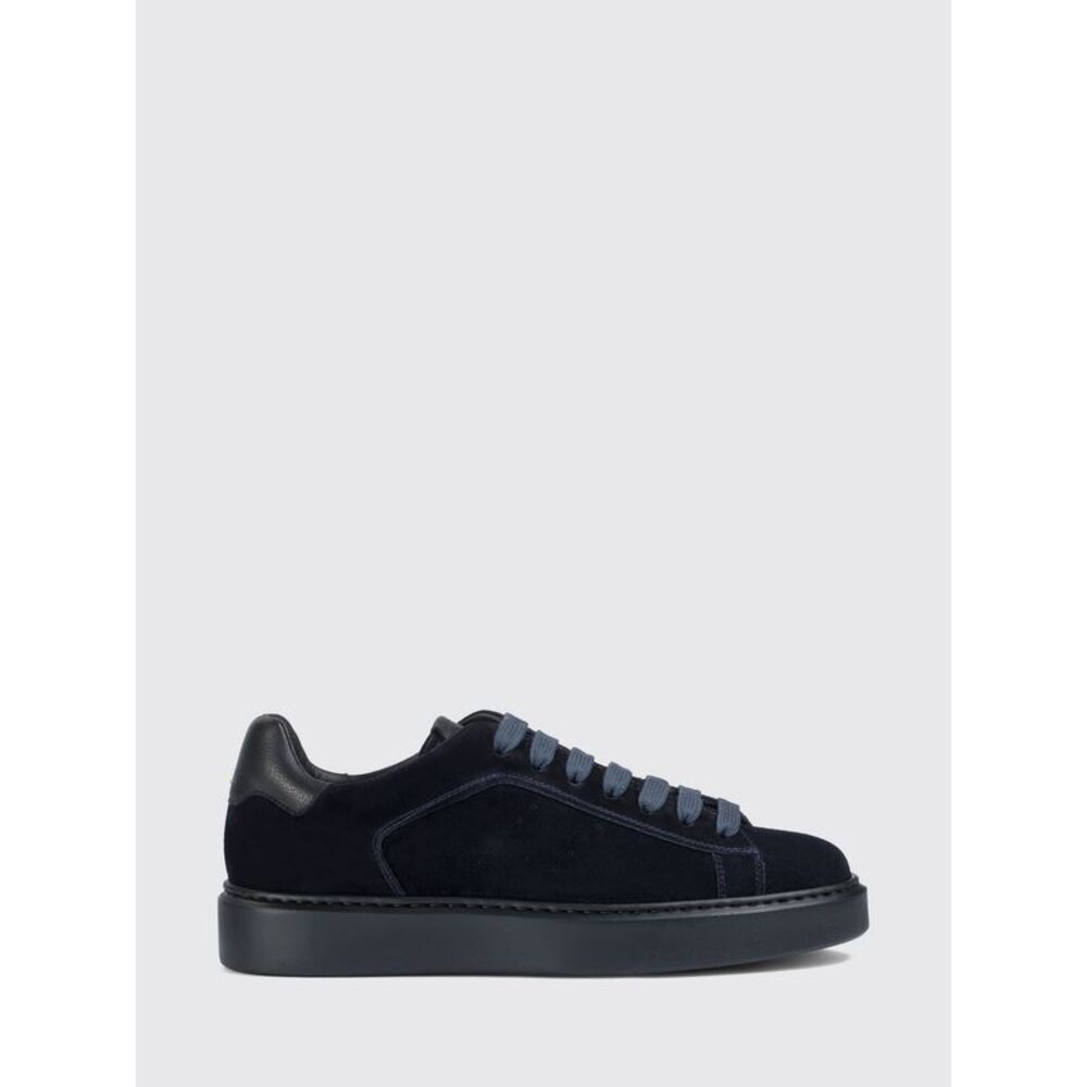 Doucal's Men Low Top Sneakers Doucal's In Suede And Smooth Calf Leather